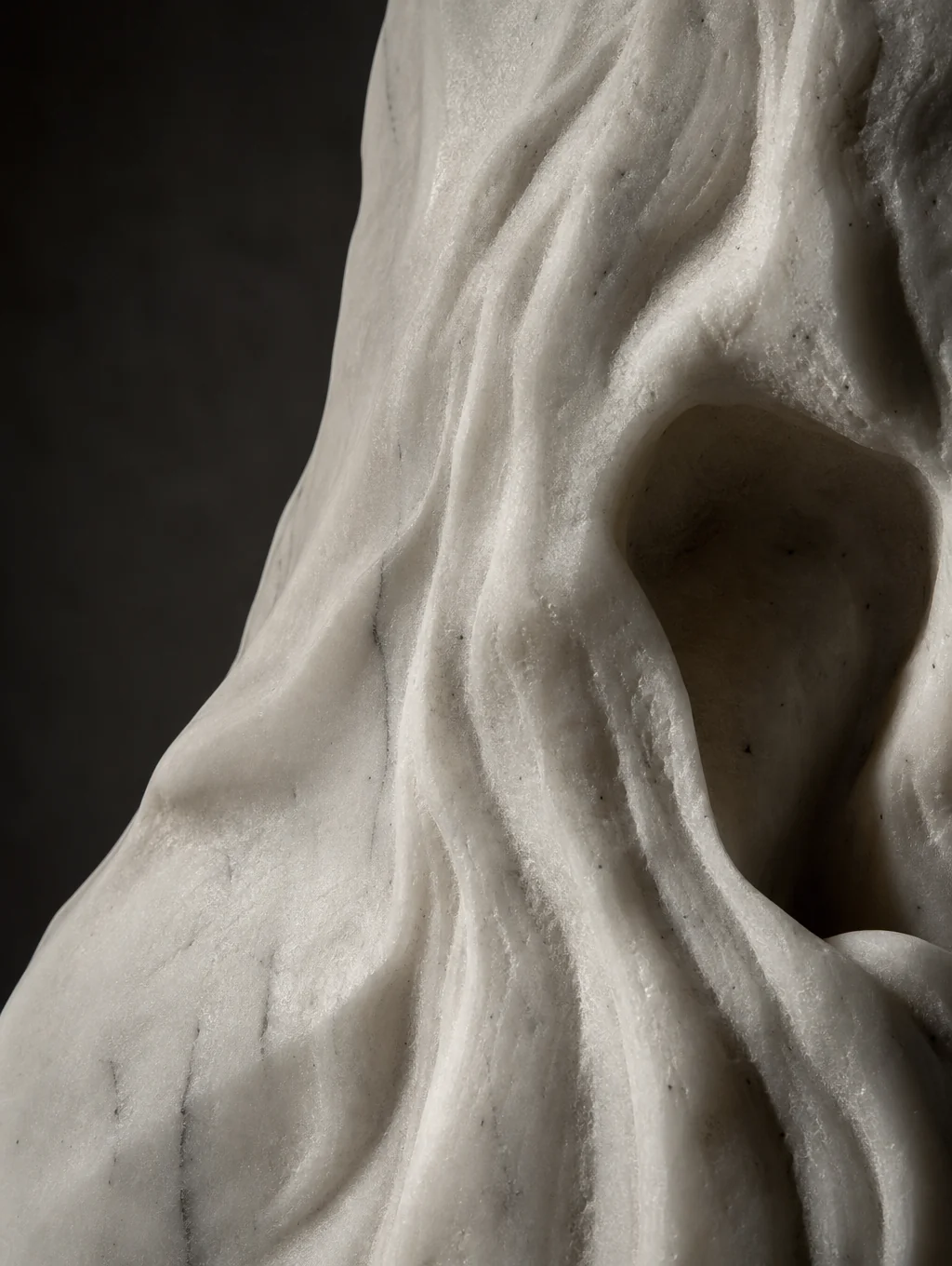 Chiaroscuro fine art sculpture in dramatic lighting